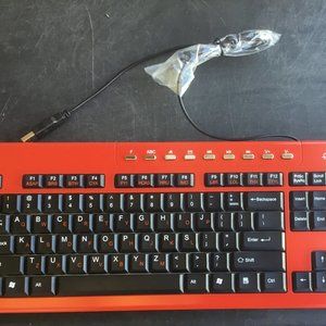 FAST FINGER Keyboard Beginner ABCD & QWERT Spanish /English Pcs & Mac  RED